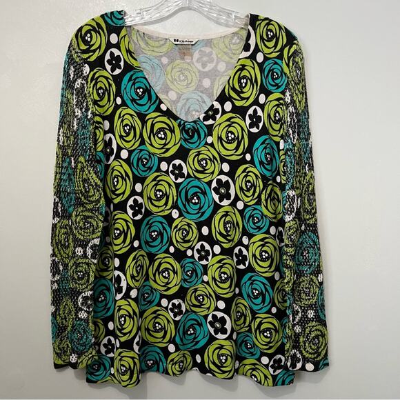Peter Nygard Tops - Nygard Floral Spring Lightweight Pullover V Neck Blouse | Women's Size Large